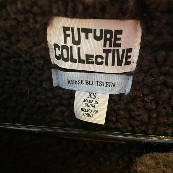 Reese Blustein Future Collective vest faux leather shearling brown extra small - Picture 3 of 4